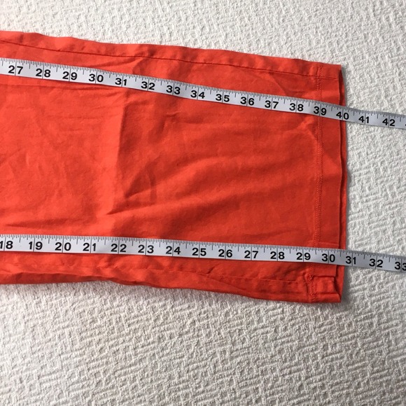 Liverpool Los Angeles Clementine Orange Linen Blend Wide Leg Pull On Pants Boho - Picture 6 of 9